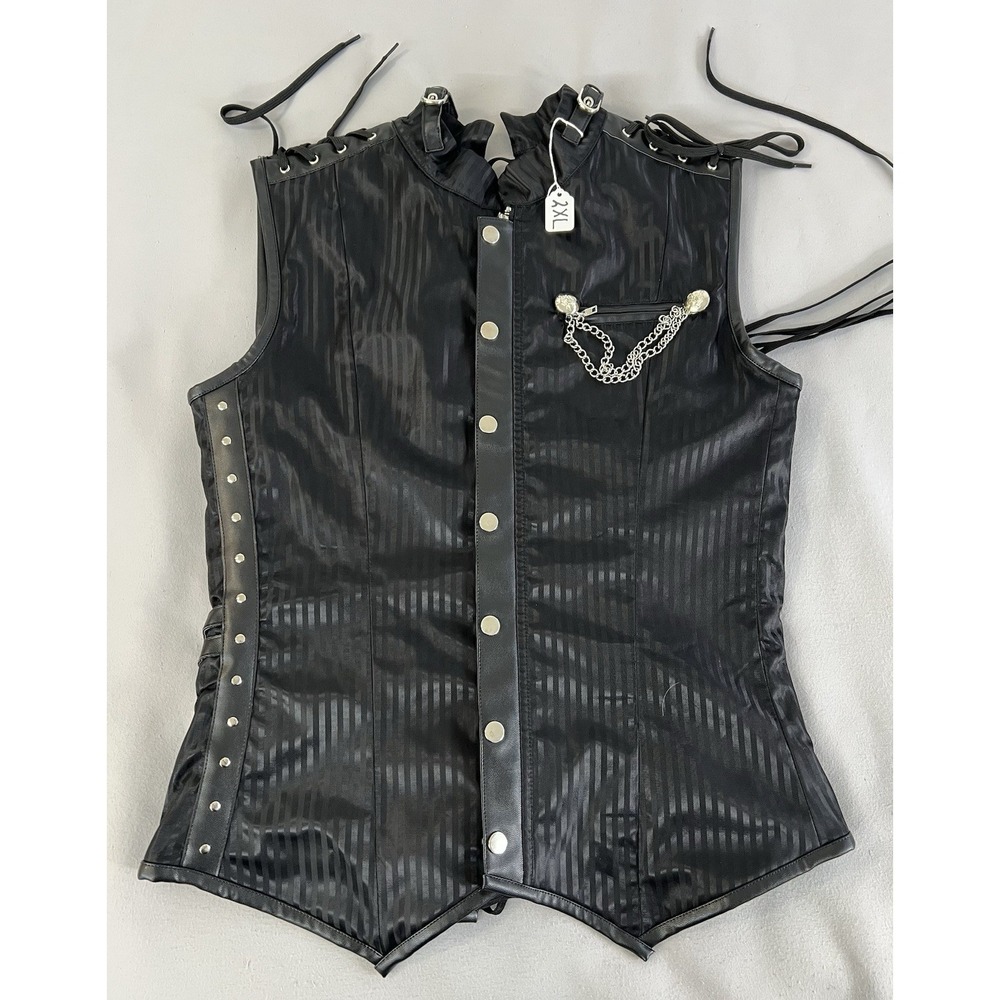 mens steampunk vest Black Men's Sz XXL